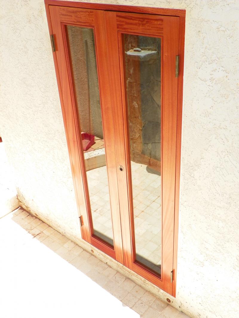 Mahogany safety glass doors