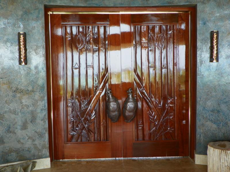 Hand carved IPE Doors