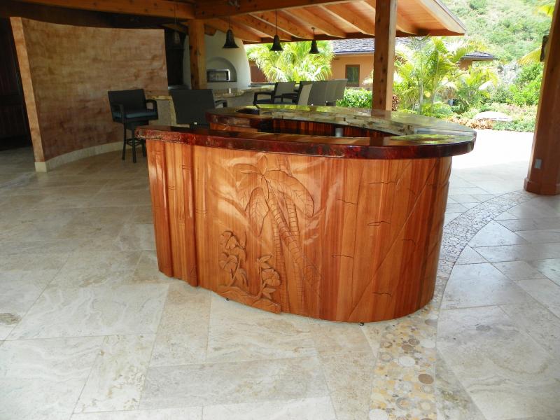 Hand carved Sepele Reception desk